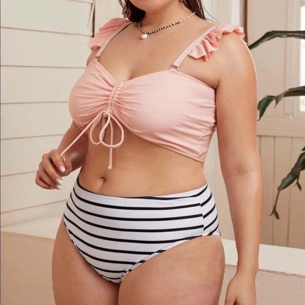 Ruffle High Waist Plus Bikini